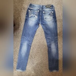 Womens Miss Me Jeanssize 25 Low Rise Embellished Pockets
